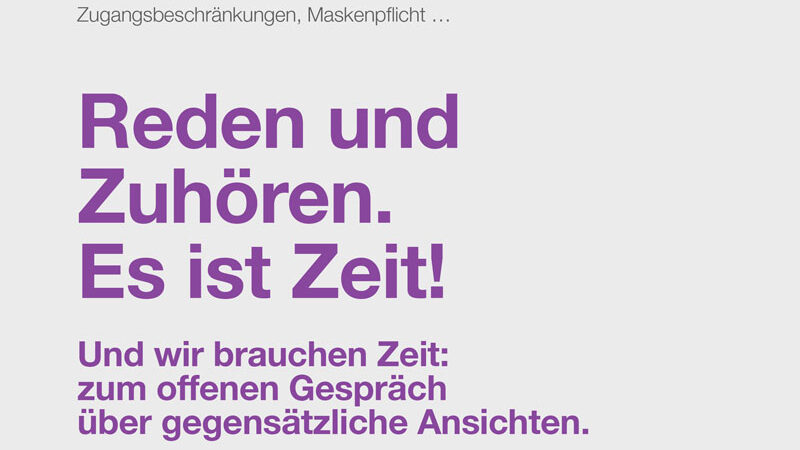 Reden und Zuhören: Corona ist sehr polarisierend