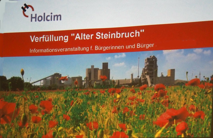 Holcim informiert über die geplante Verfüllung des Alten Steinbruchs