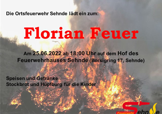 Florian zündets Feuer an – Einladung der Sehnder Ortsfeuerwehr