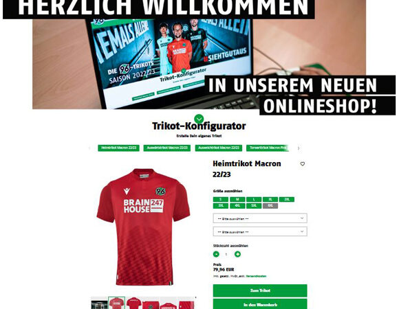 Neuer Onlineshop von Hannover 96: Neues Design – vereinfachte Anmeldung