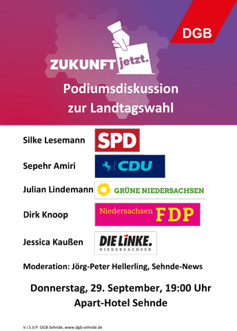 Podiumsgespräch in Sehnde zur Landtagswahl