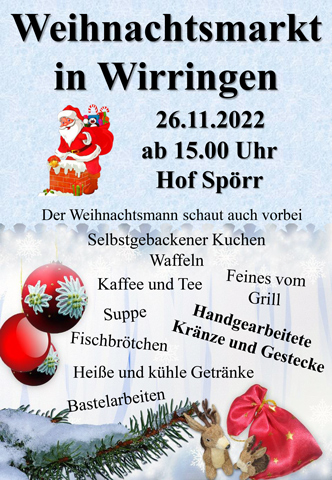 Weihnachtsmarkt in Wirringen