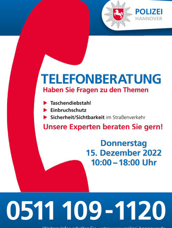 Infotelefon der Polizei für die Bürger im Dezember