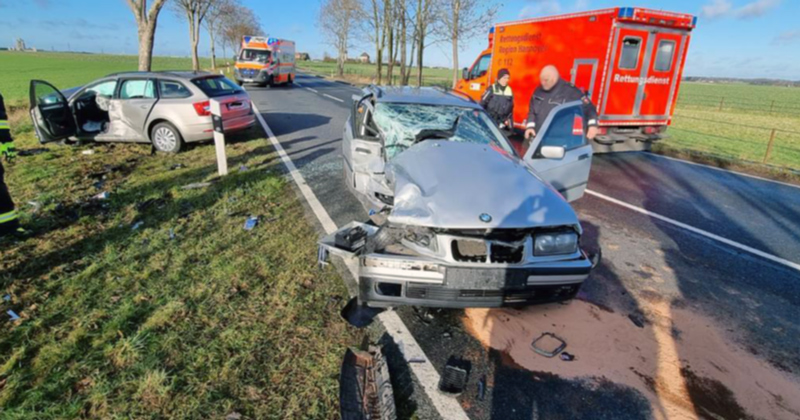 Heftiger Zusammenprall auf der B 65 bei Ilten