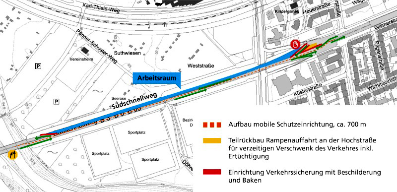 B 65 – Baufeld für Ersatzbrücke wächst – Sperrung am Wochenende