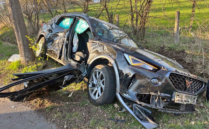 Verkehrsunfall mit einem Verletzten auf der B 65 in Evern