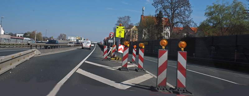 Südschnellwegbaustelle überquert Kreuzung Hildesheimer Straße