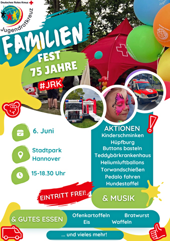 Jugendrotkreuz feiert 75 Jahre mit einem großen Familienfest im Stadtpark