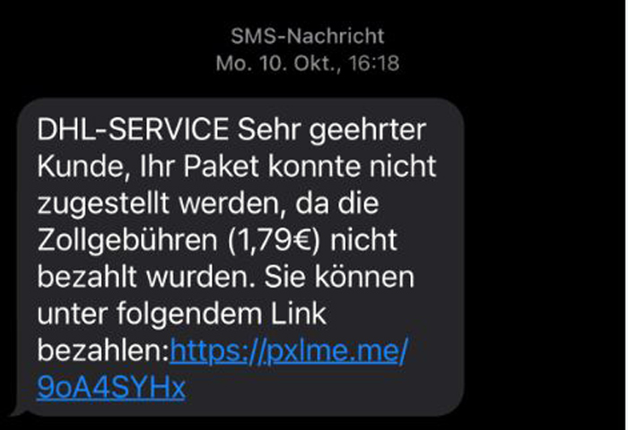 Keine Zollgebühren – Zoll warnt vor Fake-SMS