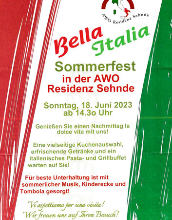 Bella Italia: Sommerfest der AWO Residenz Sehnde
