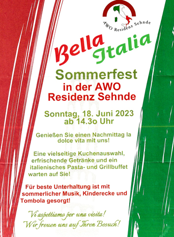 Bella Italia: Sommerfest der AWO Residenz Sehnde