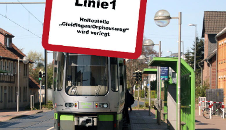 Stadtbahnlinie 1: Haltestellenverlegung „Gleidingen/Orpheusweg“