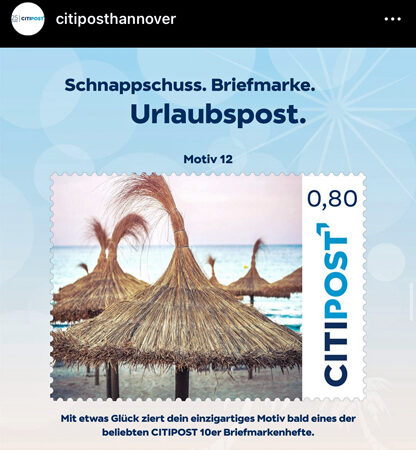 Citipost Briefmarken mit Urlaubsschnappschüssen – Sehnder mit dabei