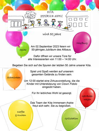 Städtische Kindertagesstätte Immensen-Arpke feiert Jubiläum