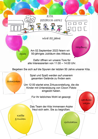 Städtische Kindertagesstätte Immensen-Arpke feiert Jubiläum