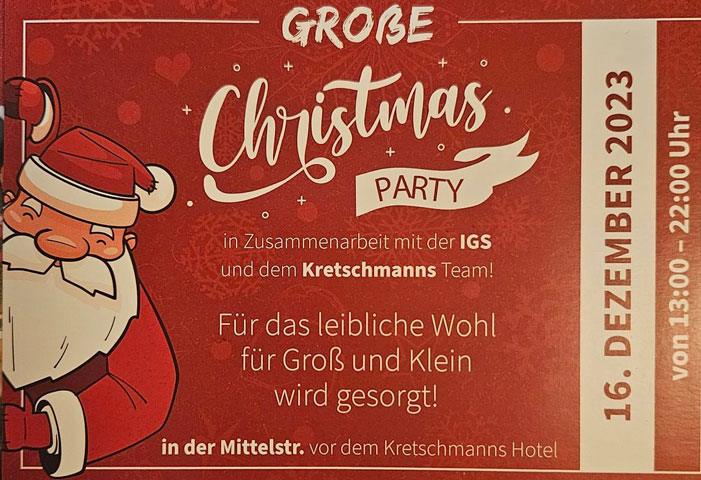 IGS Sehnde lädt Bürger zur Christmas-Party 2023 ein