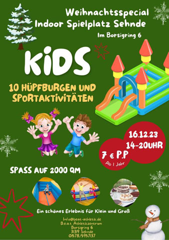 Ereignisreicher Kindernachmittag im neuen Beat Athletikzentrum in Sehnde