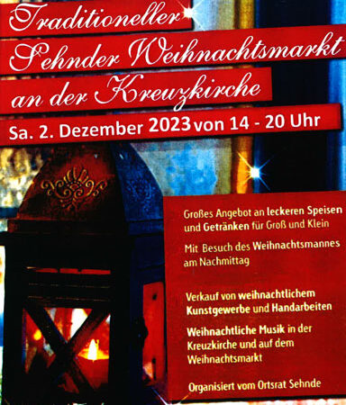 „Sehnder Weihnachtsmarkt“ des Ortsrates an der Kreuzkirche