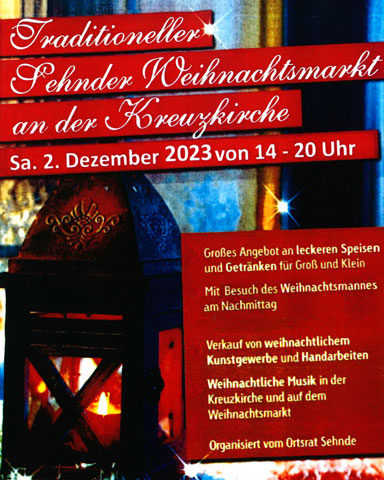 „Sehnder Weihnachtsmarkt“ des Ortsrates an der Kreuzkirche