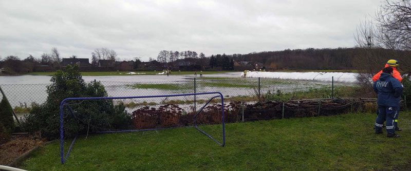 Hochwasserlage im Stadtgebiet Lehrte Dienstag