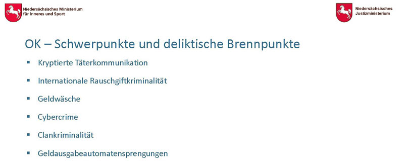 Organisierte Kriminalität in Niedersachsen 2022: Zahl der Verfahren hoch