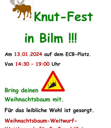 Knut-Fest in Bilm mit Weihnachtsbaum-Weitwurf-Wettbewerb