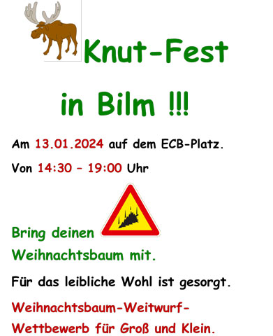 Knut-Fest in Bilm mit Weihnachtsbaum-Weitwurf-Wettbewerb