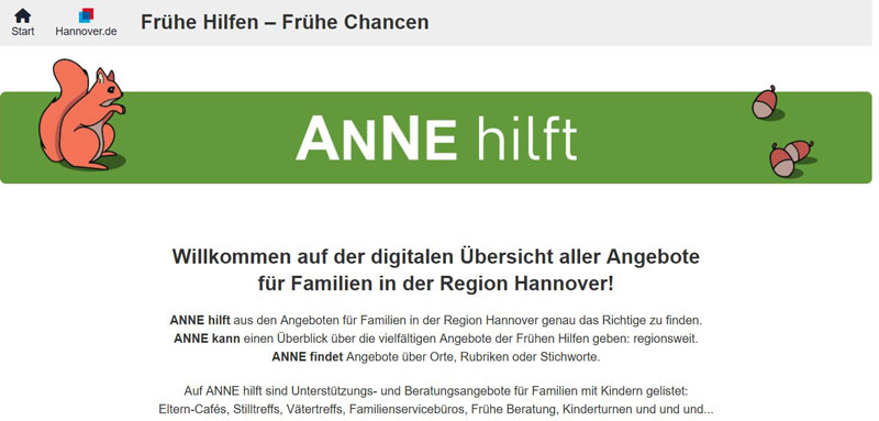 Jetzt online: die neue interaktive Website „ANNE hilft“: Angebot für Familien