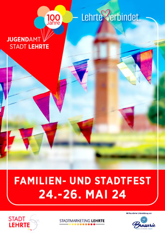 Familien- und Stadtfest 2024 – 100 Jahre Jugendamt in Lehrte: Mitmacher gesucht