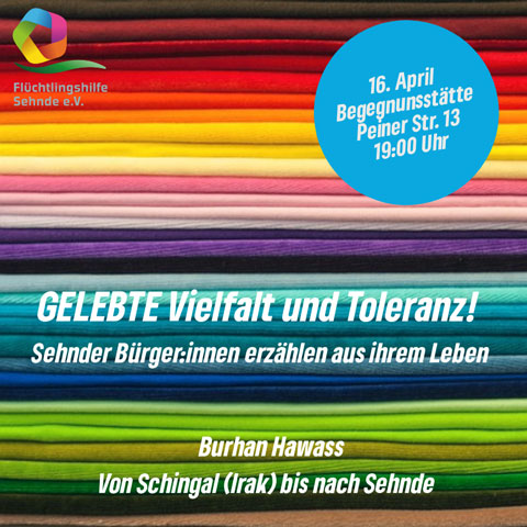 Spezielle Vortragsreihe der Flüchtlingshilfe Sehnde: „Gelebte Vielfalt und Toleranz“