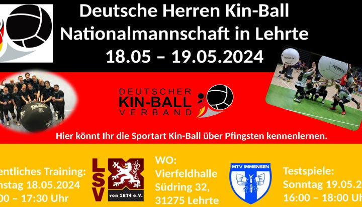 Trainingslager für die deutsche Kin-Ball-Nationalmannschaft der Herren in Lehrte