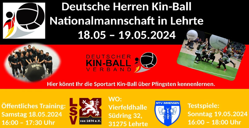 Trainingslager für die deutsche Kin-Ball-Nationalmannschaft der Herren in Lehrte