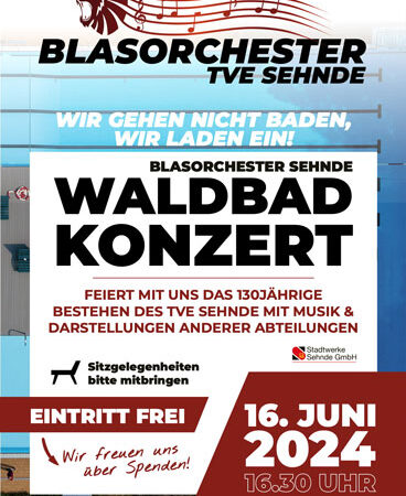 130 Jahre TVE Sehnde: Konzert im Waldbad der Stadt