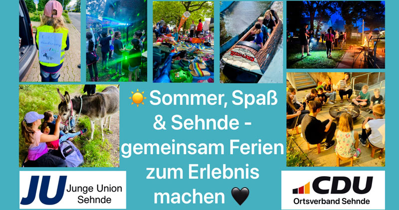 Sommerferien in Sehnde: CDU-Ortsverband bleibt Partner im Ferienpass-Programm