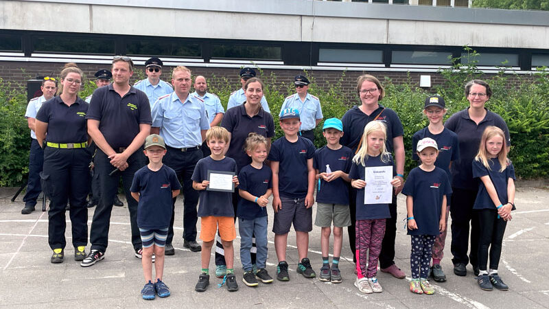 134 Kinder bei der Lehrter Kinderfeuerwehr-Olympiade in Hämelerwald