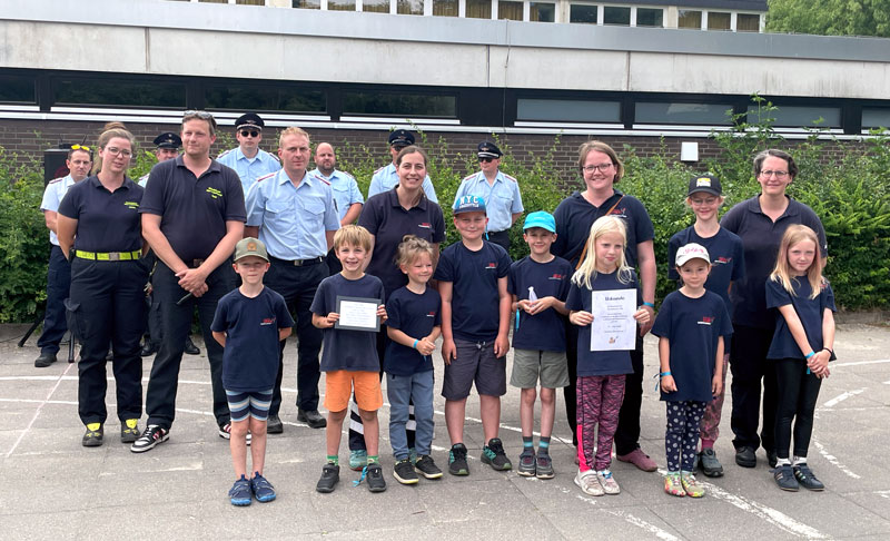 134 Kinder bei der Lehrter Kinderfeuerwehr-Olympiade in Hämelerwald