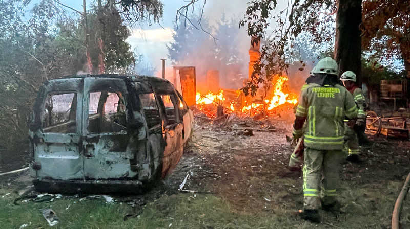 Laubenbrand im Wald bei Grafhorn