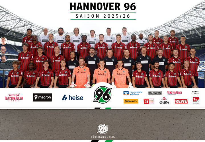 Mannschaftsfoto von Hannover 96 für die neue Saison 2025/2026