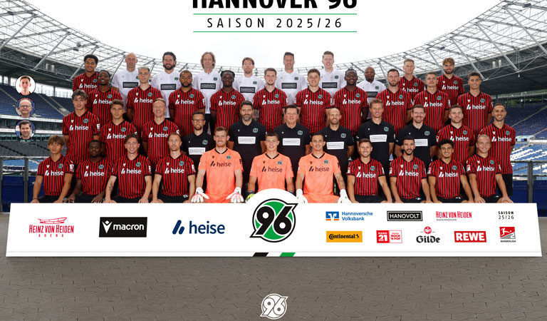 Mannschaftsfoto von Hannover 96 für die neue Saison 2025/2026