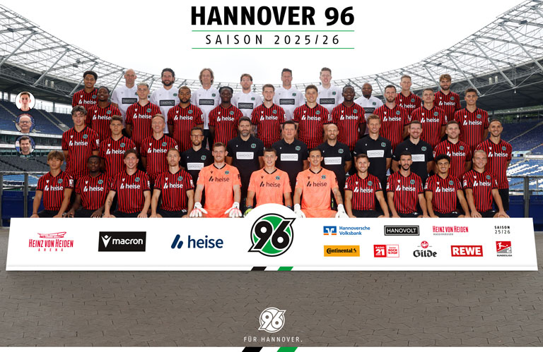 Mannschaftsfoto von Hannover 96 für die neue Saison 2025/2026