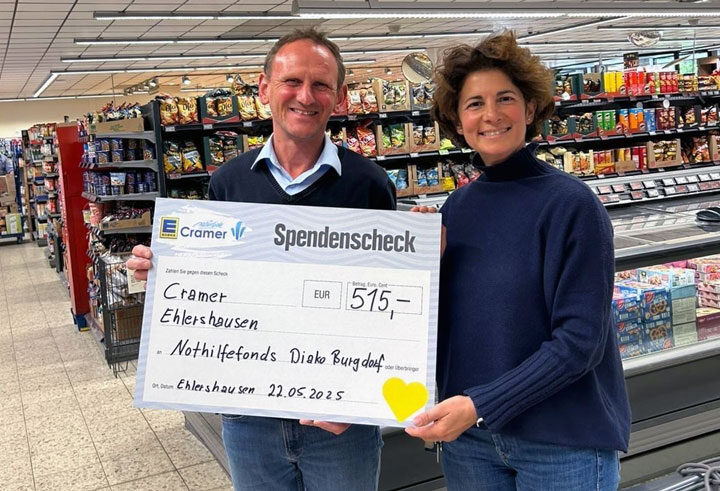 Pfandbonspende von Edeka Cramer unterstützt Nothilfefonds der Diakonie im Kirchenkreis