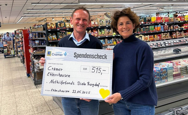 Pfandbonspende von Edeka Cramer unterstützt Nothilfefonds der Diakonie im Kirchenkreis