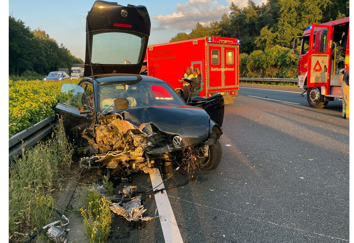 Schwerer Unfall auf der A 2 zwischen Lehrte und Hämelerwald
