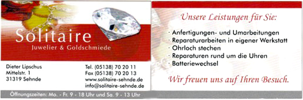 Sehnder Juwelier und Goldschmiede Solitaire zeigt neue Weihnachtskollektion
