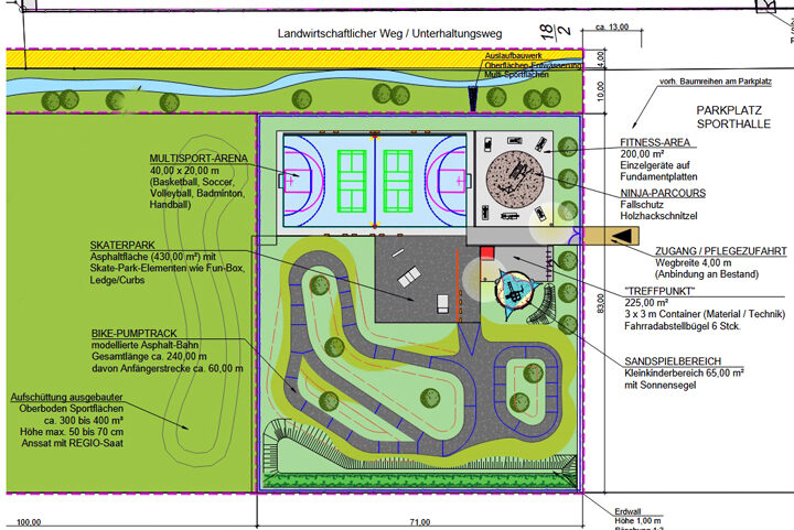 Sport- und Freizeitgelände am Sportzentrum beschlossen