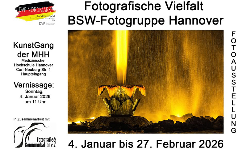 Fotoausstellung „Fotografische Vielfalt“ im KunstGang der MHH mit Vernissage