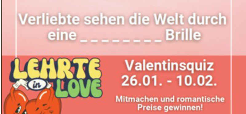 Lehrte in Love 2026: Valentinsaktionen in der Innenstadt