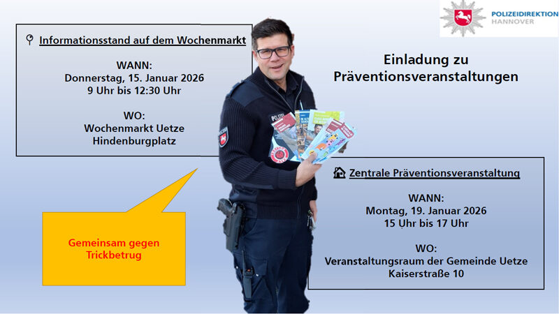 Zwei Aktionstage gegen Trickbetrug in Uetze