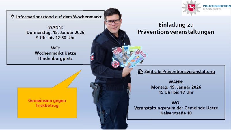 Zwei Aktionstage gegen Trickbetrug in Uetze