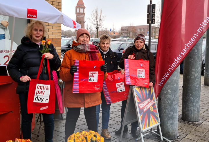 DGB und ver.di Lehrte/Sehnde mit Aktionen zum Equal Pay Day und Frauentag